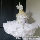 (#1341) Drop waist one piece high glitz babydoll dress (white) / 3 ~ 4 weeks production (no necklace).