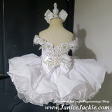 (#1341) Drop waist one piece high glitz babydoll dress (white) / 3 ~ 4 weeks production (no necklace).