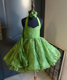 (PRE - ORDER) Halter lace baby doll plain shell (apple green) (item no: 1006) with detachable sleeve