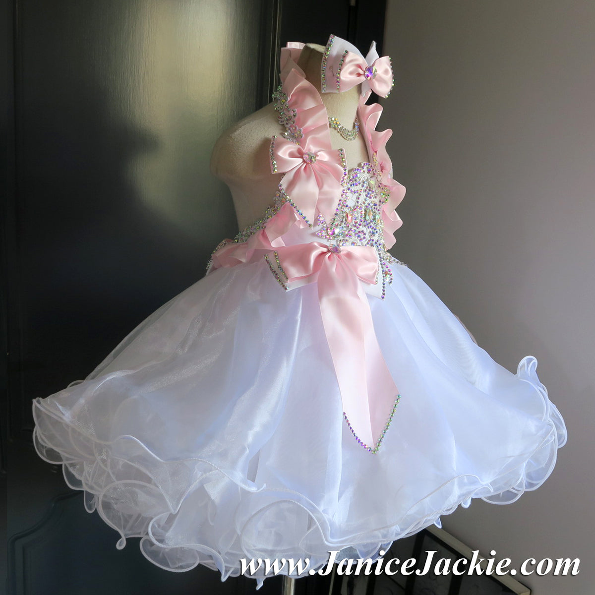★Cest Moidew★ Cest_Baby doll fake twopiece dress 1019) Halter glitz baby doll dress. (white pink) / 2~3 weeks