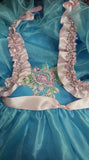 (#1031) Halter glitz baby doll dress. (blue pink) / 2~3 weeks production