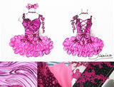 (#1032) Straps flat glitz national pageant dress. (neon pink) / 2 ~ 3 weeks production (*Without necklace)