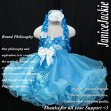 (#1048) Natural decorated halter baby doll shell (turquoise blue) / 2 weeks production