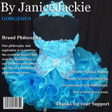 (#105) Halter flat glitz pageant dress. (blue)