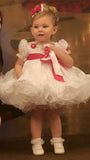 (#293) Princess sleeves lace glitz baby doll dress. (white red) / 2~3 weeks production (*without necklace)