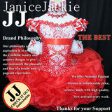 (#153) Off shoulder flat national pageant dress. (red) (*Without white color ARM ruffles)