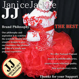 (#153) Off shoulder flat national pageant dress. (red) (*Without white color ARM ruffles)