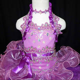(#167) Halter flat glitz national pageant dress. (purple)