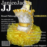 (#181) Off shoulder flat glitz pageant dress. (Gold yellow)
