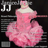 (#185) Off shoulder flat glitz pageant dress. (pink)