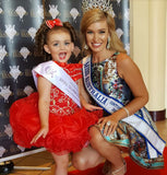 (#191) Off shoulder flat (High Glitz) national pageant dress. (red)