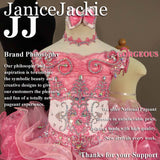 (#195) Off shoulder flat (High Glitz) national pageant dress. (white pink)