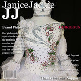 (#210) Halter flat glitz pageant dress. (white)