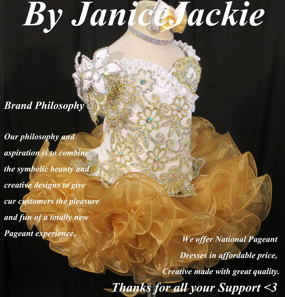 White and clearance gold pageant dresses