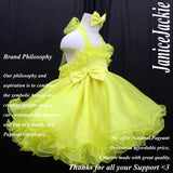 (#248) 3 ways bow-tied ruffle baby doll plain shell (yellow)