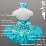(#289) Halter flare glitz national pageant dress. (sea green) (Without necklace)
