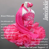 (#300) Jewel neck flat glitz pageant dress. (Berry) (NOT include detachable scarf)