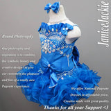 (#308) Straps flat glitz national pageant dress. (white pink) not include necklace