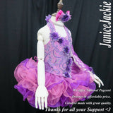 (#346) Halter flat glitz pageant dress. (purple) (NO necklace & sleeve)
