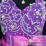 (#351) MADE TO ORDER / Halter flared (High Glitz) national pageant dress. (2tone purple) / 2 ~ 3 weeks production