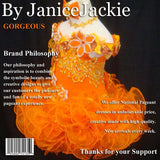 (#53) Halter flat glitz pageant dress (orange)