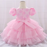 (#6003) Economic type pageant dress (dress name: baby girly) (seafoam, pink, deep red, yellow)