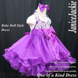 (#GBD-004) MADE TO ORDER / Halter glitz baby doll dress. (purple) / 2~3 weeks production