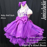 (#GBD-004) MADE TO ORDER / Halter glitz baby doll dress. (purple) / 2~3 weeks production