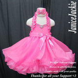 (#GBD-006) MADE TO ORDER / Halter glitz baby doll dress. (pink) / 2~3 weeks production