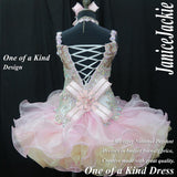 (DRESS EXAMPLE) Straps flat glitz national pageant dress. (champaigne & sofa pink) (item: OnlyOne-026) not include necklace