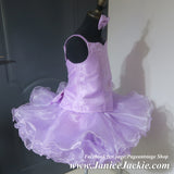 (#1299) Straps flat glitz national pageant dress. (lavender, purple) / 3 ~ 4 weeks production