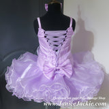 (#1299) Straps flat glitz national pageant dress. (lavender, purple) / 3 ~ 4 weeks production