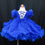 Princess sleeves lace baby doll plain dress. (blue) (item: PSBLPNBE0001)