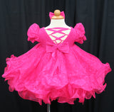 Princess sleeves lace baby doll plain dress. (berry) (item: PSBLPNBY0001)