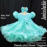(PRE - ORDER) Princess sleeves lace baby doll plain dress. (seafoam green) (item: PSBLPNSN0001)