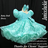 (PRE - ORDER) Princess sleeves lace baby doll plain dress. (seafoam green) (item: PSBLPNSN0001)