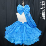 (PRE - ORDER) Halter lace baby doll plain shell (blue) (item: HRBLPNBE0002B)  with detachable sleeve