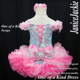 (DRESS EXAMPLE) Off shoulder flat glitz national pageant dress. (seafoam pink) (item: OnlyOne-002) not include necklace