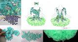 (DRESS EXAMPLE) Straps flat glitz national pageant dress. (white green pink) (item: OnlyOne-006) not include necklace