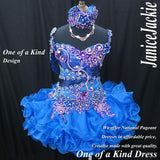 (DRESS EXAMPLE) Straps flat glitz national pageant dress. (blue purple) (item: OnlyOne-011) not include necklace