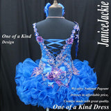 (DRESS EXAMPLE) Straps flat glitz national pageant dress. (blue purple) (item: OnlyOne-011) not include necklace