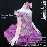 (DRESS EXAMPLE) Off shoulder flat glitz national pageant dress. (2tone purple) (item: OnlyOne-012) not include necklace