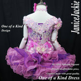 (DRESS EXAMPLE) Off shoulder flat glitz national pageant dress. (2tone purple) (item: OnlyOne-012) not include necklace