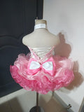 (#OS0002) Jewel-neck style cupcake dress shells (white pink)