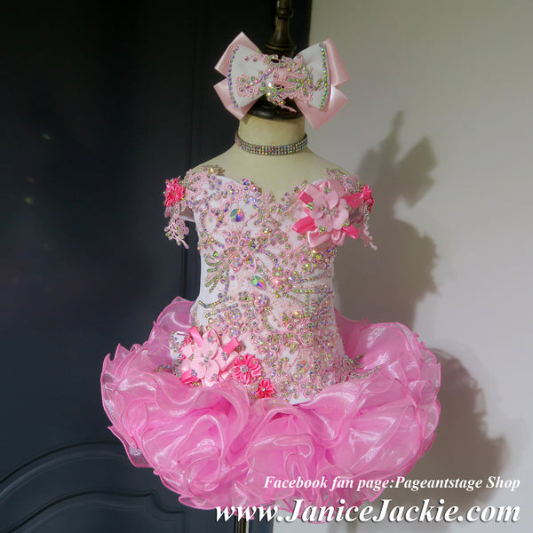 1340) Off shoulder flat style high glitz national pageant dress. (li janicejackie 1340) Off shoulder flat style high glitz national pageant dress. (li janicejackie
