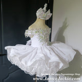 (#1341) Drop waist one piece high glitz babydoll dress (white) / 3 ~ 4 weeks production (no necklace).