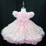 PRE - ORDER (#1002) Sleeves baby doll floral plain shell dress.(pink champagne) 2 weeks production.