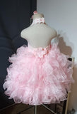 (#1008) Natural halter decorated baby doll dress (light pink) with white butterfly