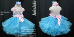 (#1031) Halter glitz baby doll dress. (blue pink) / 2~3 weeks production