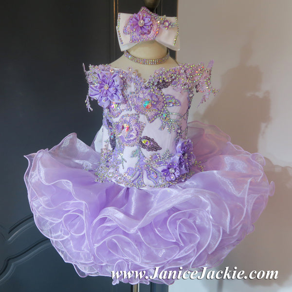 purple glitz pageant dress New Two pieces Infant/toddler/baby/children/kids Girl's glitz Pageant CupcakePageantDress